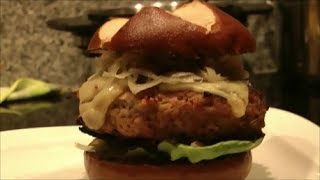 Oktoberfest Beermarinated Bratwurst Burger [upl. by Orfurd]