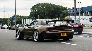 Widebody Mazda RX7  Acceleration startup sound details [upl. by Bodi]