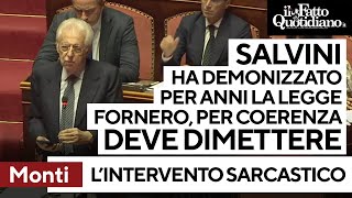 Monti sbertuccia Salvini quotAnni a insultare Elsa Fornero Oggi per coerenza dovrebbe dimettersiquot [upl. by Naruq]