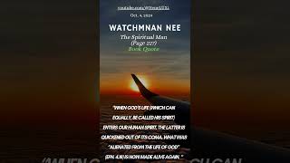 🕊️ Watchman Nee The Spiritual Man Book Quote [upl. by Birchard]