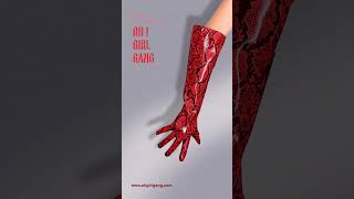 Red Snake Skin PU Leather Gloves [upl. by Onig]