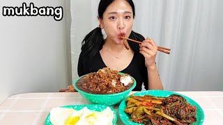 갓김치쿨타임짜장밥에🌶여수갓김치먹방Korean Food Jjajang riceblack bean sauce riceSpicy Kimchi Mukbang eating show [upl. by Weinrich]