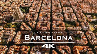 Barcelona Catalonia  Spain 🇪🇸  by drone 4K [upl. by Asinla243]