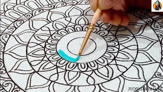 How To Draw Mandala Step By Step Mandala on Canvas Dot Mandala art Jyoshita Ghate [upl. by Wilhelm644]