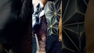 freehand Polynesian tattoo half sleeve wrap around [upl. by Yerroc382]