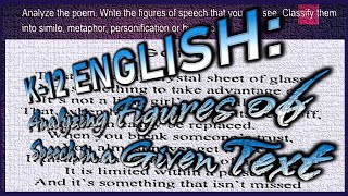 K12 English  Analyzing figures of speech simile metaphor personification hyperbol [upl. by Natsyrt]