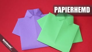 Papierhemd falten  Hemd  shirt  Origami [upl. by Enomas]