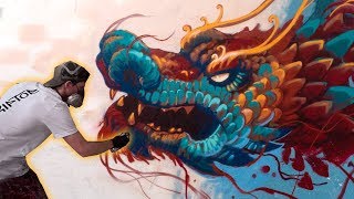 Epic Dragon Fantasy Mural  TShirt Drop [upl. by Anirret822]