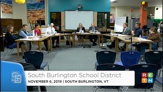 South Burlington School Board Meeting November 6 2019 [upl. by Palmer974]