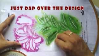 STENCIL PAINTING IN FABRICS [upl. by Nagad]