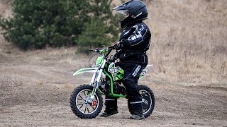 Wiktor on Mini Dirt Bike 49cc Gazelle from Nitro Motors [upl. by Karlik]