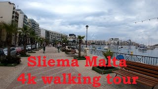 🇲🇹 Explore Sliema Malta A 4k walking tour [upl. by Natsyrk792]