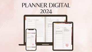 MELHOR PLANNER DIGITAL 2024 para CELULAR TABLET E COMPUTADOR  Agenda digital [upl. by Boleslaw629]