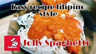 Spaghetti ala Jollibee Easy recipe filipino style [upl. by Lillian775]