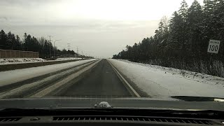 Part 1 Fredericton to Moncton Trip  180 km Slippery Road Conditions Winter Light Snow [upl. by Algernon]