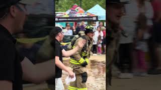 Fire Falls Showdown 💨💦 Firefighter Relay Challenge shortsvideo fire training [upl. by Brunn644]