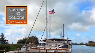 Wave of Allegiance How to Attach and Display the American Flag on Your Sailboat  SV Ramble On [upl. by Divadleahcim]