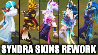 All Syndra Skins Mini Rework 2022 League of Legends [upl. by Suirauqram838]