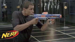 NERF  John Brenkus From Sport Science Shows Off The Rampage amp Retaliator Blasters [upl. by Asik]