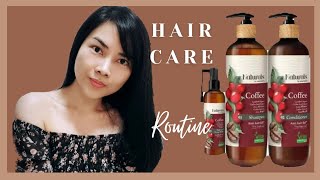 HAIR CARE ROUTINE Naturals by Watsons Coffee Shampoo Conditioner and Tonic Review Thur zkiel [upl. by Asirrak]