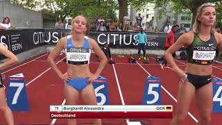 Citius Meeting Bern 2018 100m Frauen PreProgram [upl. by Lillis]