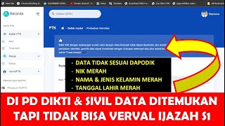 SOLUSI TIDAK BISA VERVAL IJAZAH DI INFO GTK 2023  NIK NAMA TEMPAT TANGGAL LAHIR MERAH VERVAL PTK [upl. by Aleb]