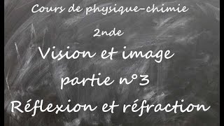 Cours de physiquechimie seconde Vision et image partie n°3  Réflexion et réfraction [upl. by Leahcimnaj]