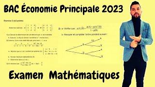 Baccalauréat Économie Examen Mathématiques Corrigé [upl. by Ecnahoy125]