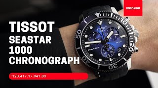 UNBOXING TISSOT SEASTAR 1000 CHRONOGRAPH T1204171704100 [upl. by Ahsikit869]