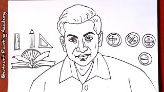 Srinivasa Ramanujan drawing special for National mathematics day [upl. by Lavud]