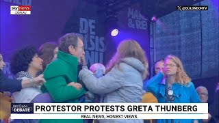 Greta Thunberg interrupted on stage by protester [upl. by Ursi]