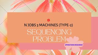 N Jobs 3 Machines  Sequencing Problem Type 2 Operations Research [upl. by Ri]