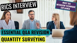 RICS APC FINAL ASSESSMENT MOCK INTERVIEW  QUANTITY SURVEYING REVISION  CORE COMPETENCIES QUESTIONS [upl. by Patterson]