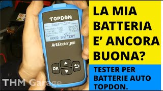 Come capire se la batteria dellauto è ancora buona Recensione tester batterie auto Topdon [upl. by Einuj]