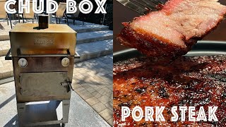 Direct Heat Pork Steak on the Chud Box [upl. by Iarised404]