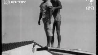 USA Dive meet at Palm Springs with celebrities and athletes 1932 [upl. by Ahseined]