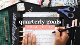 GOAL SETTING 2024  QUARTERLY GOALS amp TIMEBASED SYSTEMS HAPPY PLANNER INSERTS [upl. by Nevart]