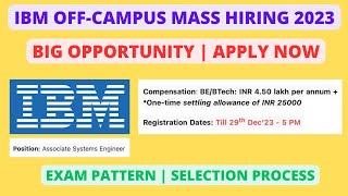 IBM OffCampus 2023   Mass Hiring  ₹45Lpa  25k Bonus  Apply Now [upl. by Helfant199]