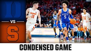 Duke vs Syracuse Condensed Game  202223 ACC Men’s Basketball [upl. by Muffin]