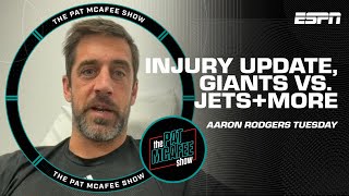 Aaron Rodgers gives an injury update  playing catch with Eli Manning amp more 🍿  The Pat McAfee Show [upl. by Marx]