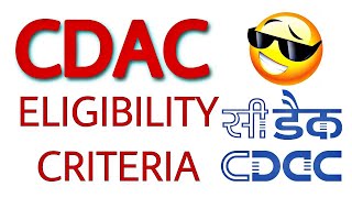 CDAC Eligibility Criteria  CDAC 2021  हिन्दी [upl. by Wickner]