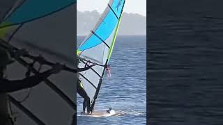 Tacking fun 🤩 on big board windsurfing [upl. by Gaylor]