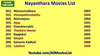 Nayanthara Movies List [upl. by Harshman]