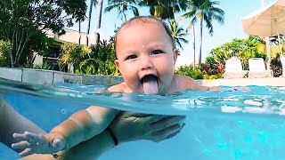 Funniest Moment Go Swimming Of Baby  Funny Baby Videos [upl. by Petrina]