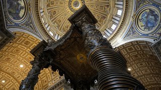 Vaticano revela planos para o restauro do baldaquino da Basília de S Pedro [upl. by Etnasa534]