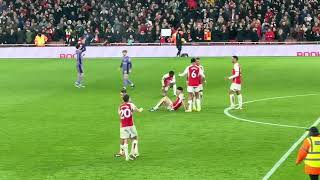 ARSENAL PLAYERS CELEBRATE WIN AGAINST LIVERPOOL [upl. by Norda]