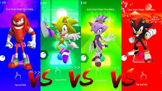 Knuckles vs Silver Sonic vs Blaze the Cat vs Shadow  Tiles Hop Edm Rush [upl. by Kcirederf466]