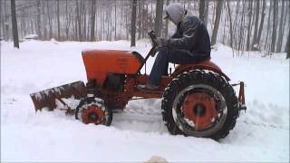 Power King Tractor does White Christmas snow plow [upl. by Tacita768]