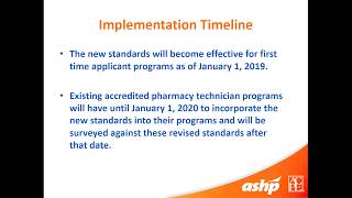 Part 2 of 2 2019 ASHP ACPE Pharmacy Technician Education and Training Accreditation Standardsv2 [upl. by Atin]