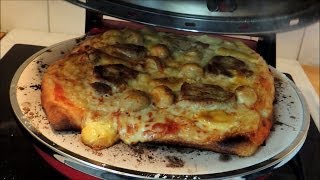 Pizza in a pizza maker with tomato sauce cheese fillet of pork mushrooms amp béarnaise sauce [upl. by Dacy]